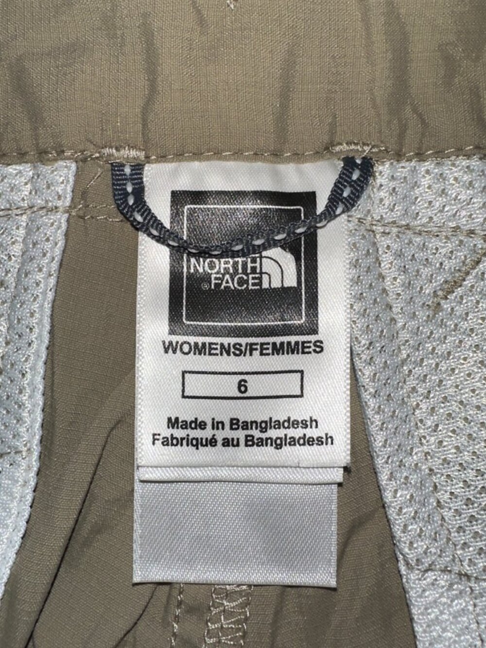 The North Face Pants Womens 6 Crop Cargo Tan Nylon Pockets Split Hem Hike - Picture 5 of 9